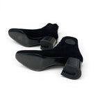 Hermes Jenna 60 Boots Short Shoes Schneer Leather Black Exlibris Knit — view 6