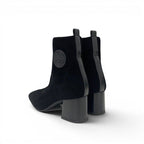 Hermes Jenna 60 Boots Short Shoes Schneer Leather Black Exlibris Knit — view 4