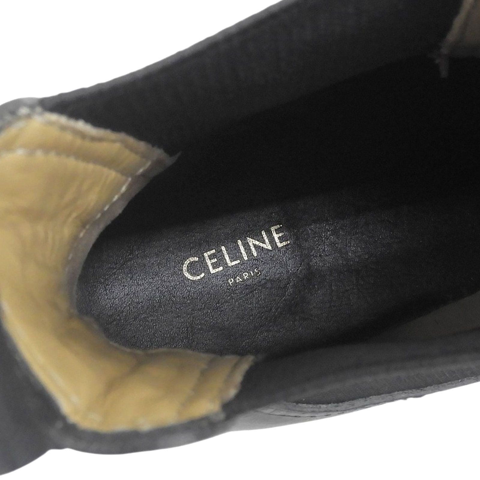 Celine Margaret Triomphe Logo Side Gore Chelsea Boots Black — view 8