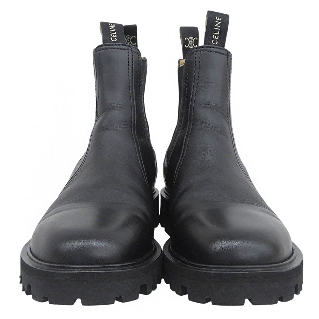 Celine Margaret Triomphe Logo Side Gore Chelsea Boots Black — view 4