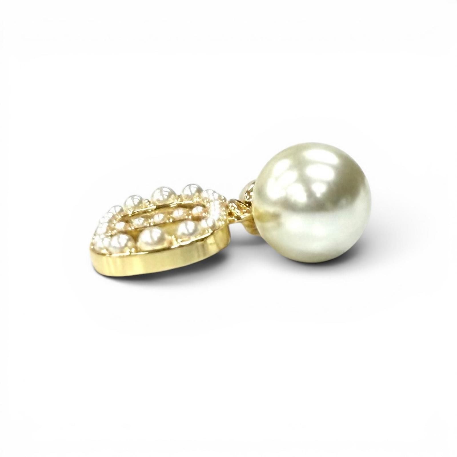 Dior Tribales Earrings CD Crystal Logo Pearl White Gold — view 5