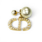 Dior Tribales Earrings CD Crystal Logo Pearl White Gold — view 6