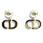 Dior Tribales Earrings CD Crystal Logo Pearl White Gold — view 3