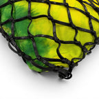 Prada Triangle Logo Leather Mesh Tote Black Yellow — view 6