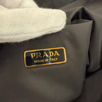 Prada Triangle Logo Surfing All Over Pattern Drawstring Re-Nylon Pouch Blue — view 8