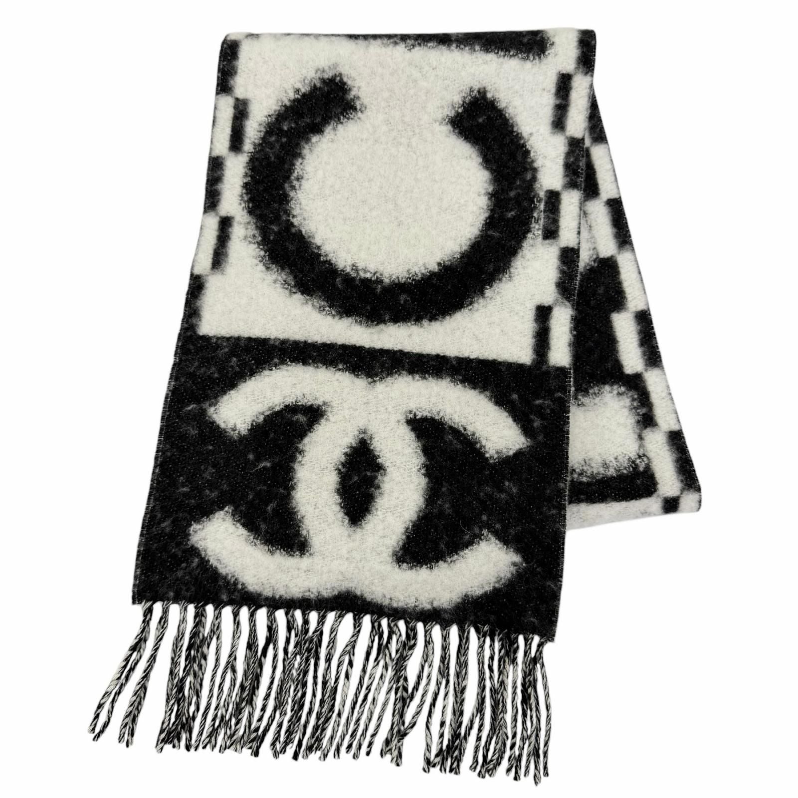 Chanel Cashmere Silk Blend CC Logo Scarf
