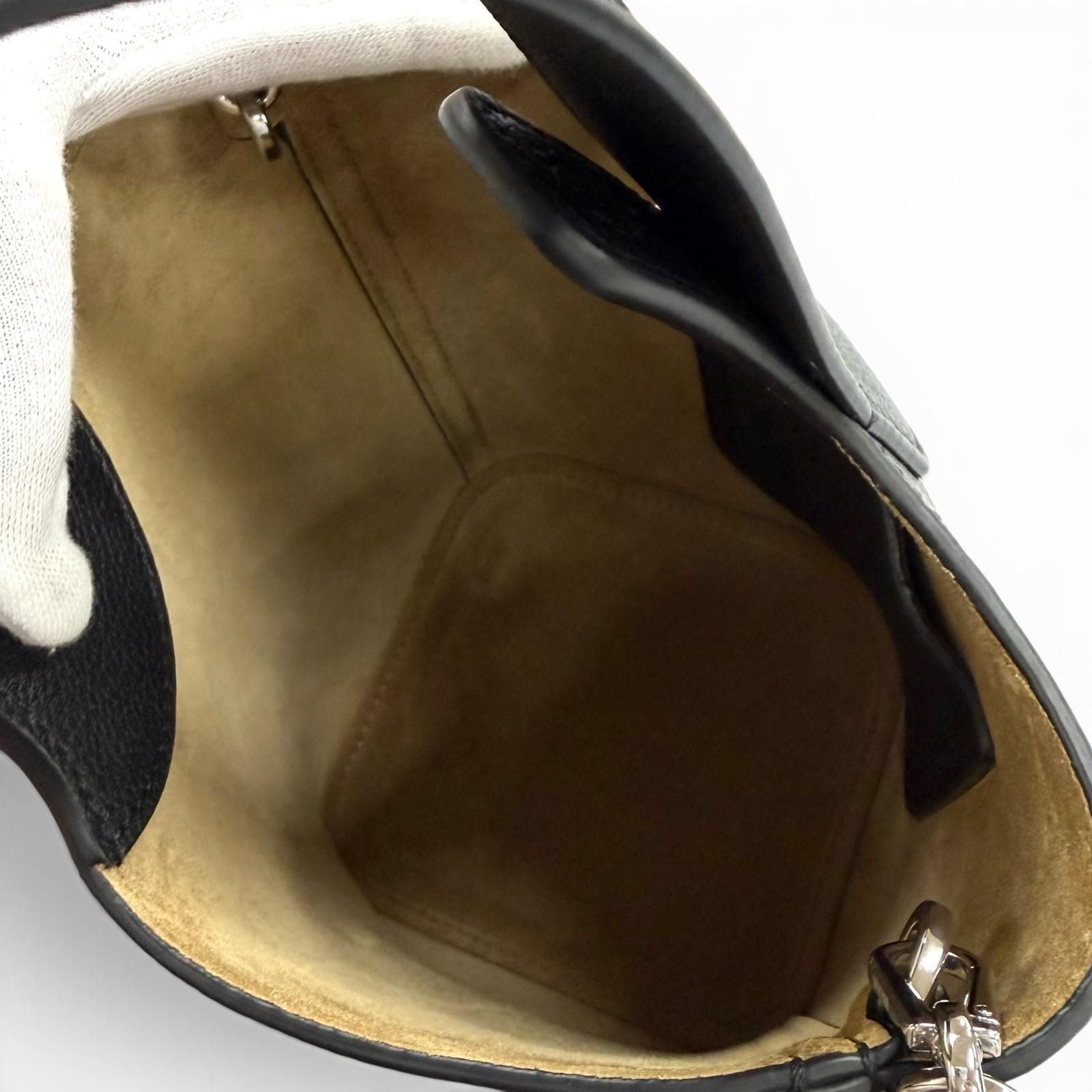 Loewe Pebble Bucket Bag Mini Soft Grain Calf Anagram Leather 2-Way Black — view 5