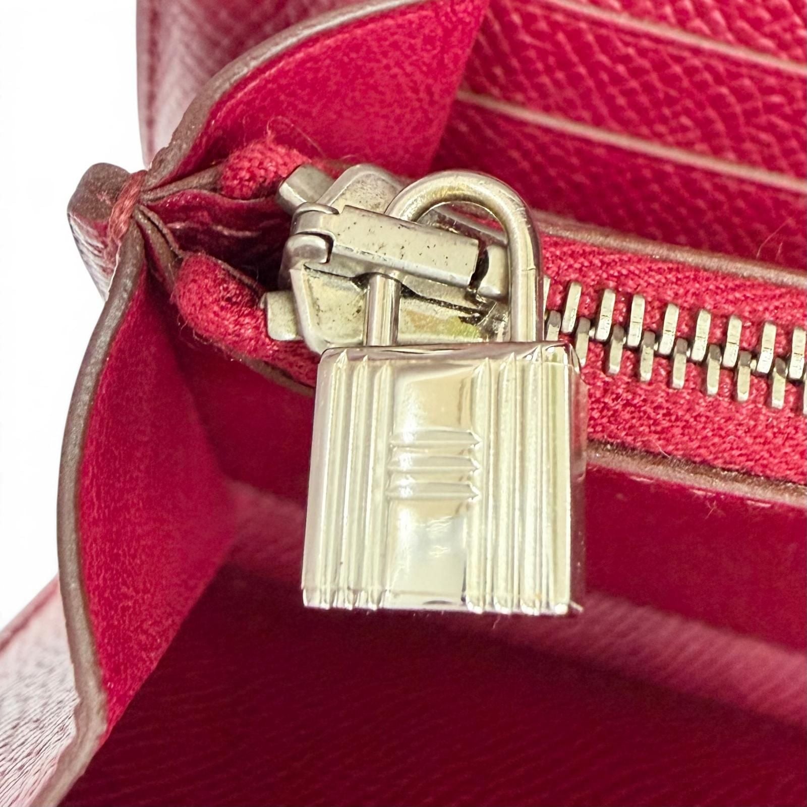 Hermes Kelly Wallet Veau Epsom Ruby Silver — view 8