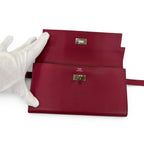 Hermes Kelly Wallet Veau Epsom Ruby Silver — view 5