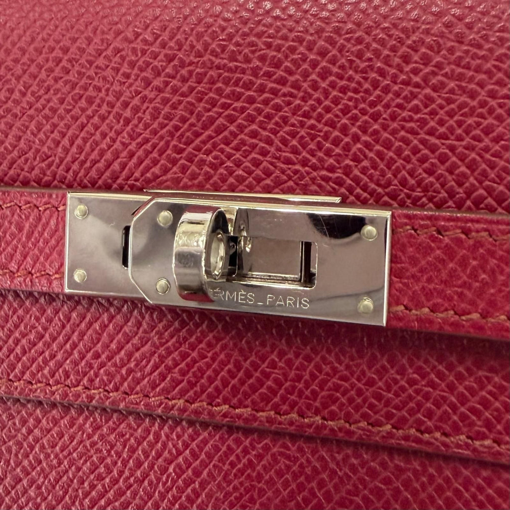 Hermes Kelly Wallet Veau Epsom Ruby Silver — view 7
