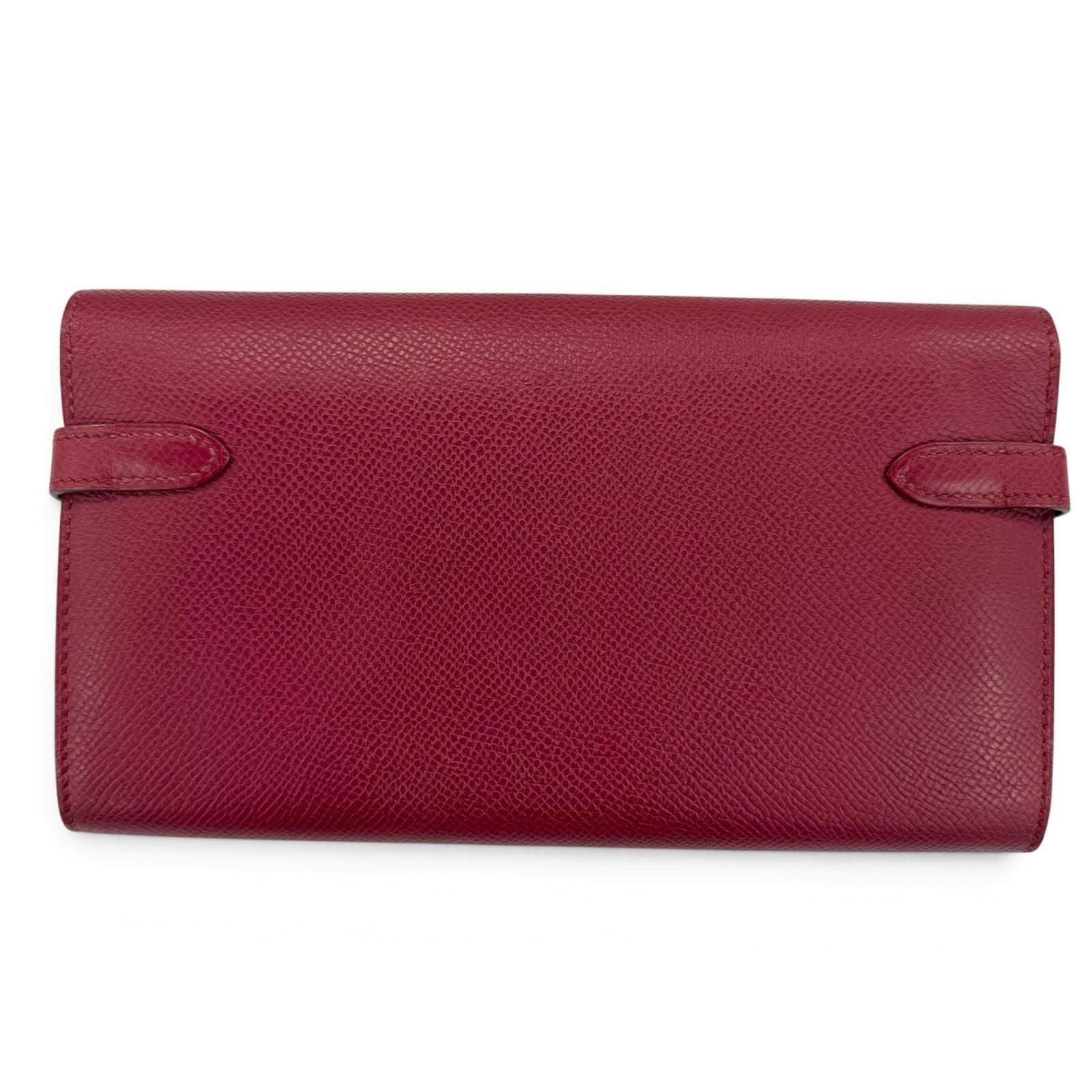 Hermes Kelly Wallet Veau Epsom Ruby Silver — view 2