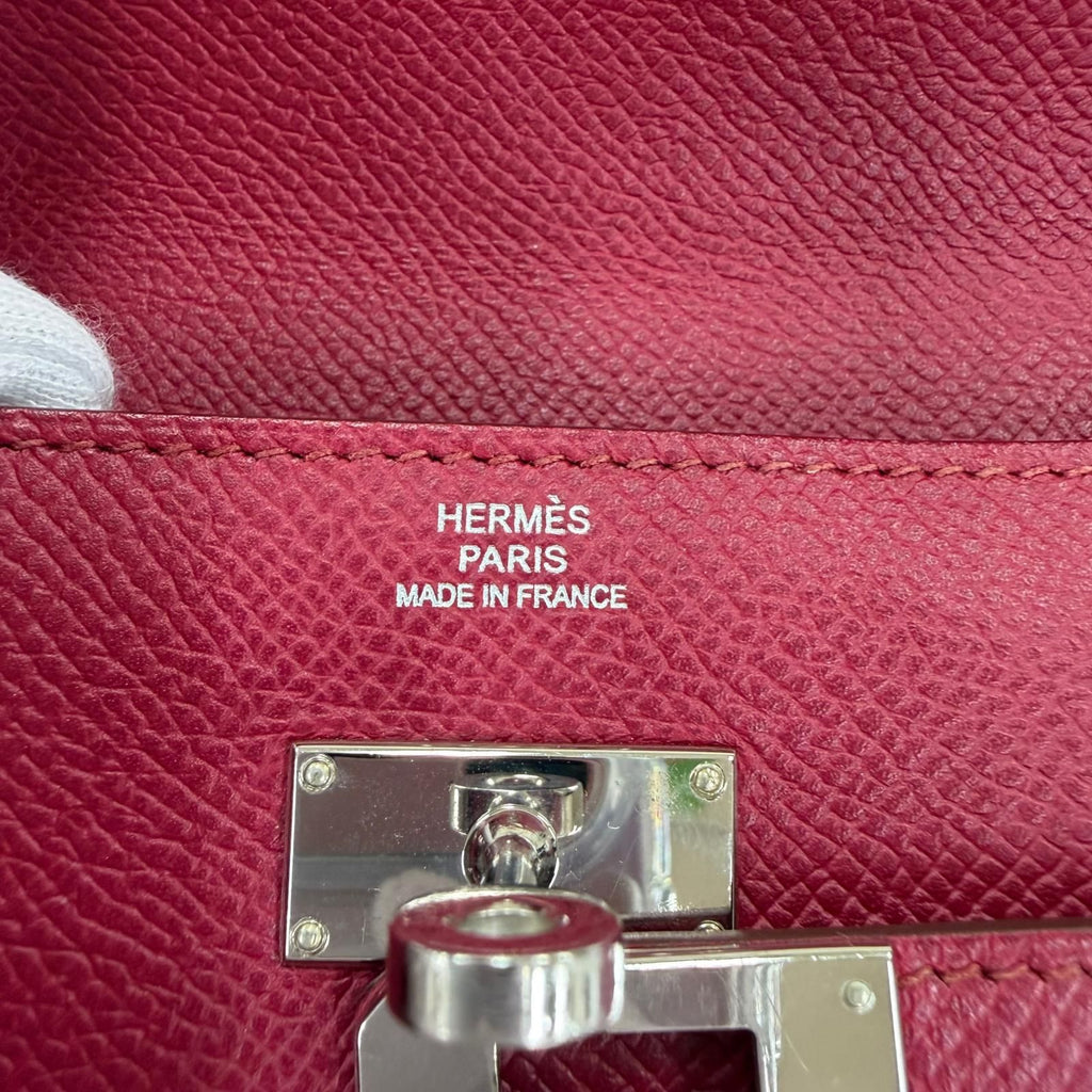 Hermes Kelly Wallet Veau Epsom Ruby Silver — view 9