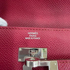 Hermes Kelly Wallet Veau Epsom Ruby Silver — view 9