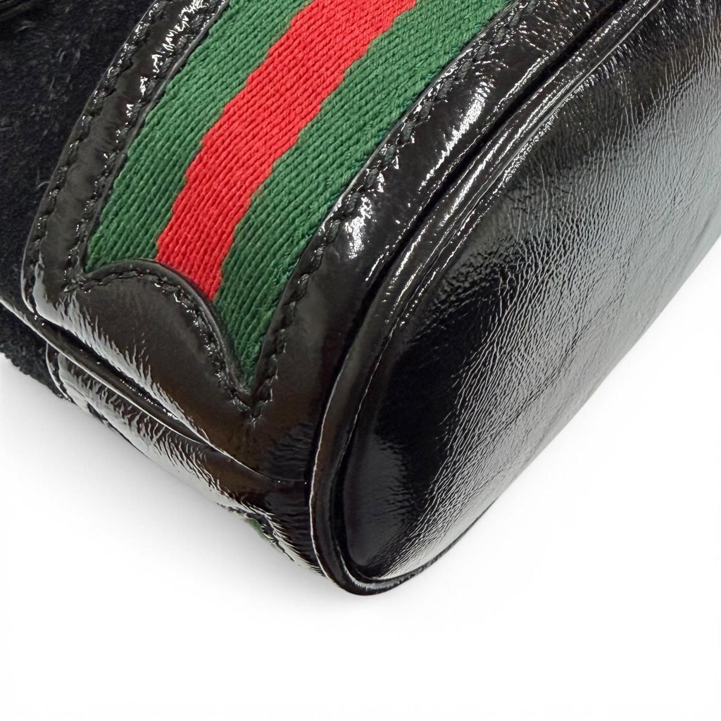 Gucci Sherry Line Suede Cut Replacement Leather 2-Way Shoulder Bag Black — view 6
