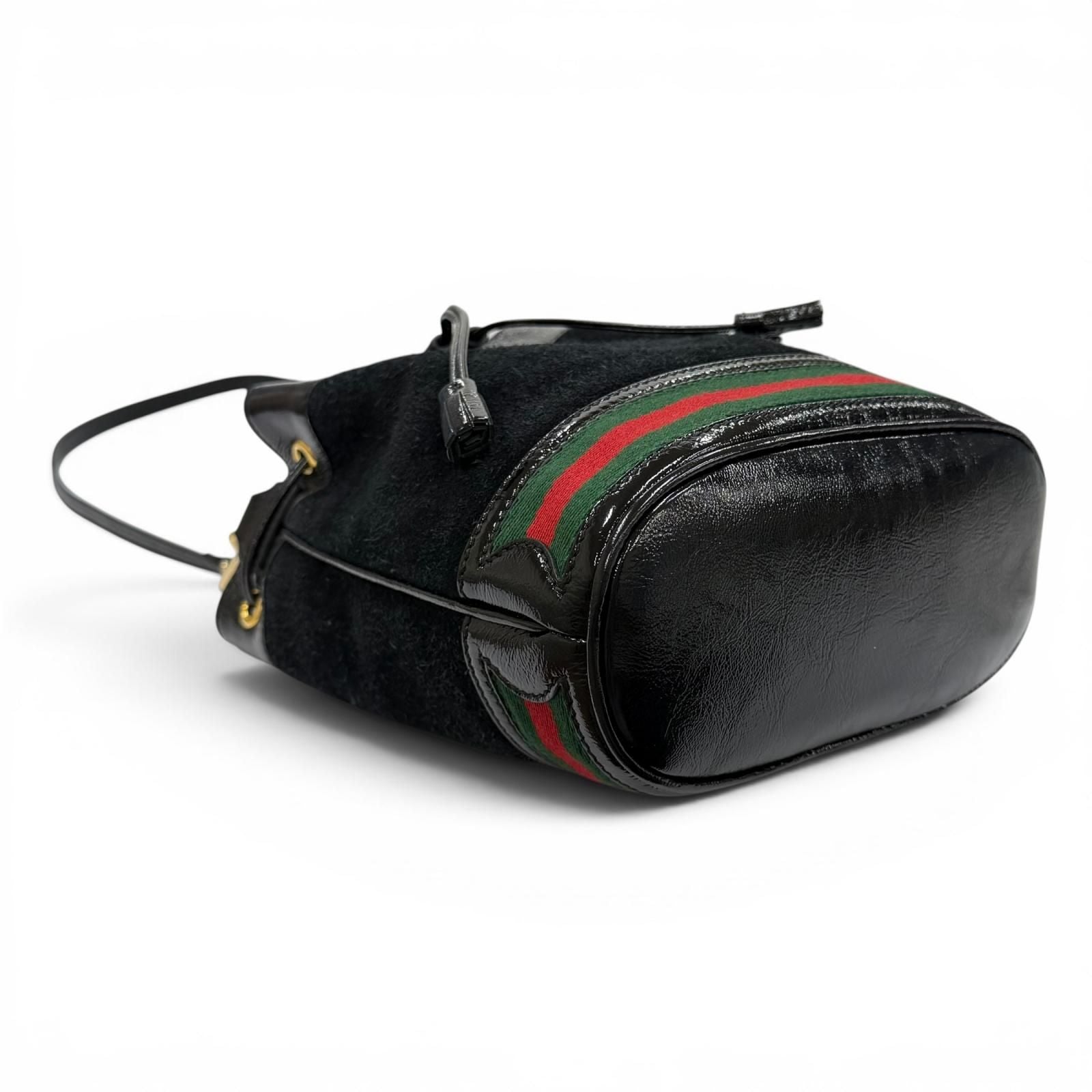 Gucci Sherry Line Suede Cut Replacement Leather 2-Way Shoulder Bag Black — view 4