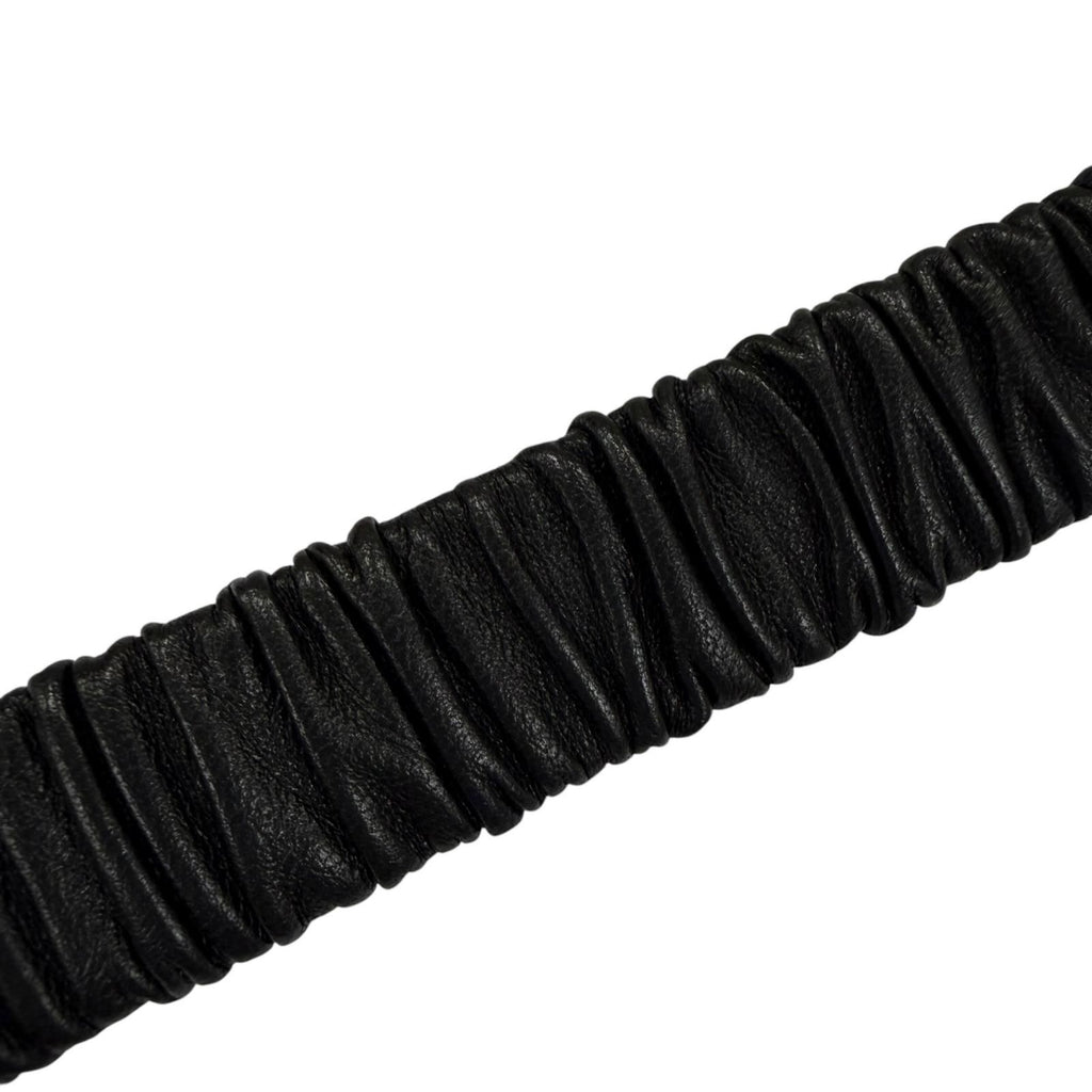 Chanel 23c Logo Buckle Rhinestone Leather Belt Black Gold — view 7