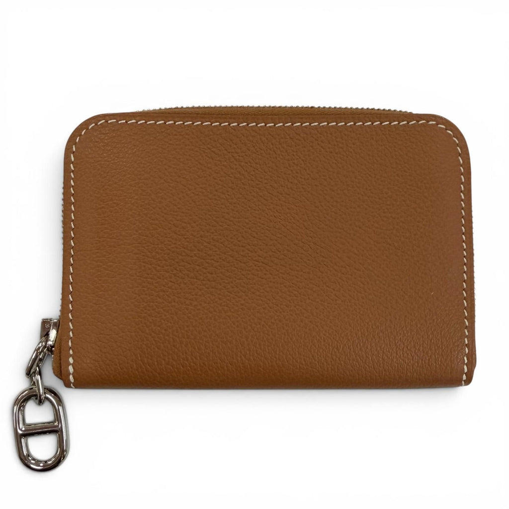 Hermes Zip Azap Color Gold Silver Chaine D'ancre Card Case