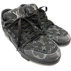 Louis Vuitton LV Trainers Line Monogram Denim Low Cut Sneakers Black 9.5 — view 2