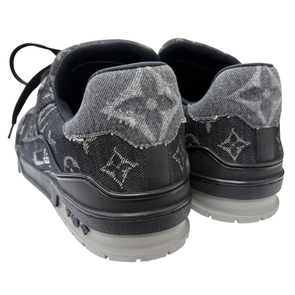 Louis Vuitton LV Trainers Line Monogram Denim Low Cut Sneakers Black 9.5 — view 5