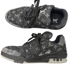 Louis Vuitton LV Trainers Line Monogram Denim Low Cut Sneakers Black 9.5 — view 3