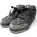 Louis Vuitton LV Trainers Line Monogram Denim Low Cut Sneakers Black 9.5
