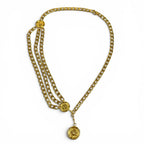 Chanel Vintage CC Logo Metal Chain Belt Gold — view 3