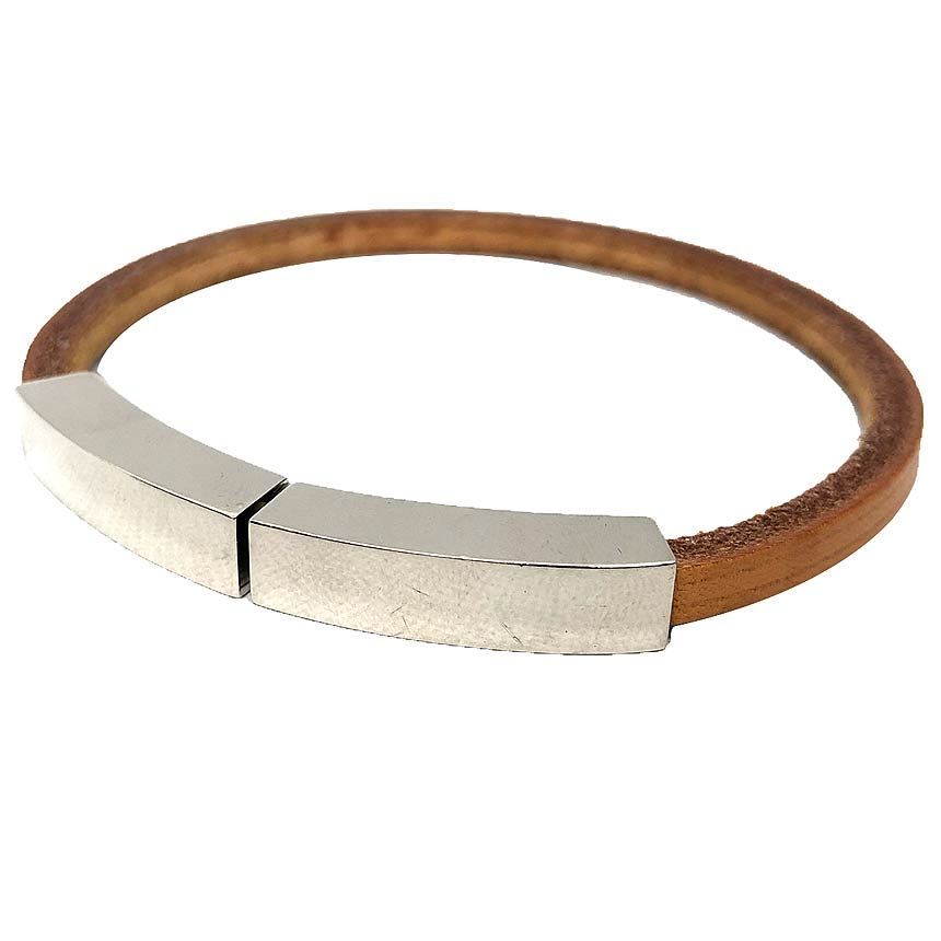 Hermes Leather Bracelet Vintage Brown