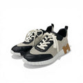 Hermes Bouncing Sneakers Fabric Leather Black Beige White
