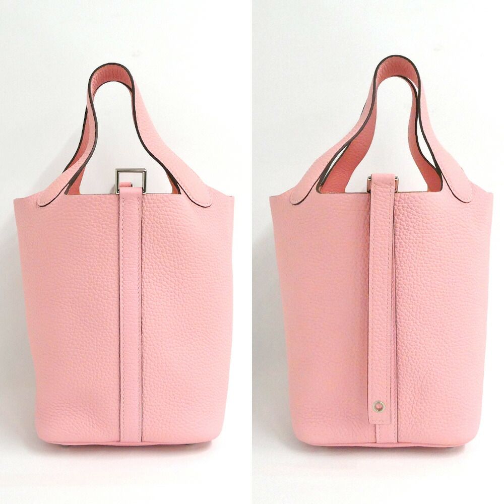 Hermes Picotin Lock PM 18 Made Rose Sakura Silver Taurillon Clemence Pink — view 3