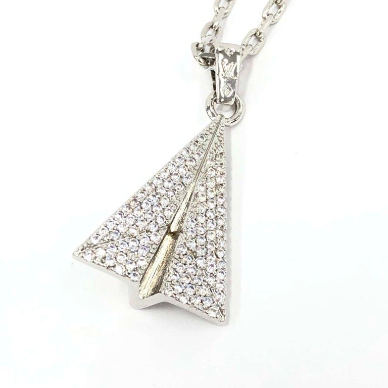Louis Vuitton Pendant LV Pay Per Plane Silver Metal Rhinestone