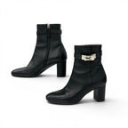 Hermes Saint Germain Boots Short Shoes Leather Black Silver Kelly — view 3