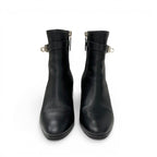 Hermes Saint Germain Boots Short Shoes Leather Black Silver Kelly — view 2