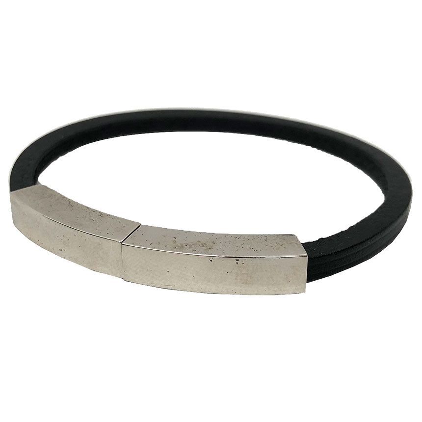 Hermes Leather Bracelet Vintage Black