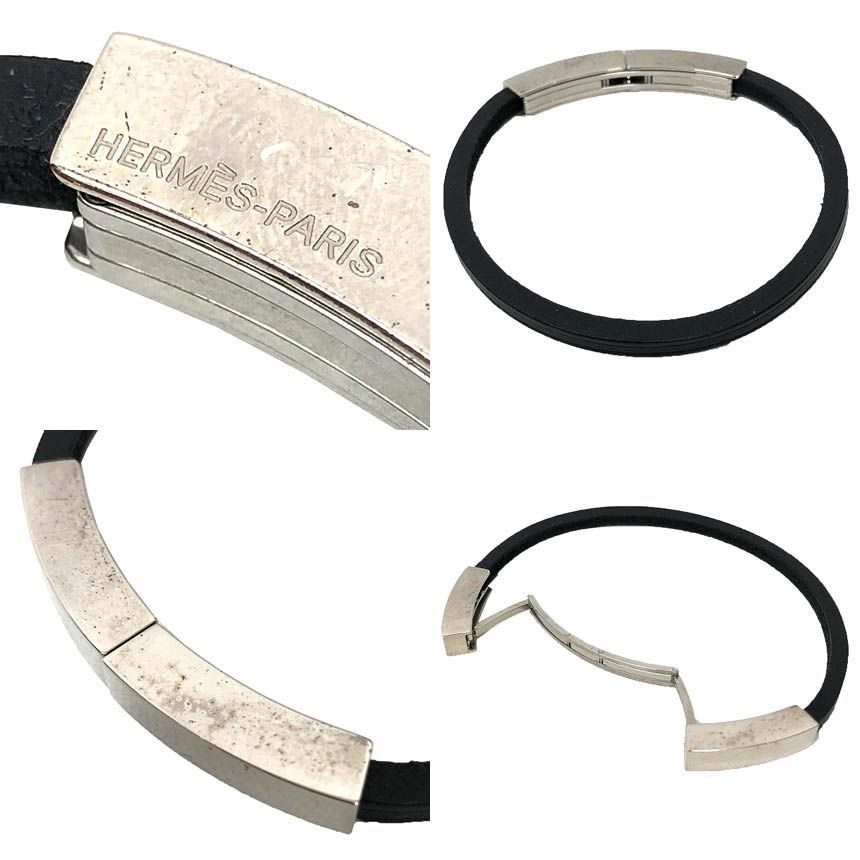 Hermes Leather Bracelet Vintage Black — view 3