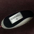 Chanel Boots Long Shoes Rubber Black White CC Logo Rain — view 7
