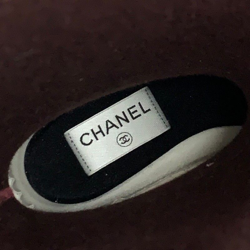 Chanel Boots Long Shoes Rubber Black White CC Logo Rain — view 7