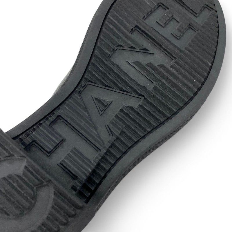 Chanel Boots Long Shoes Rubber Black White CC Logo Rain — view 8