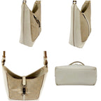 Gucci Jackie Line GG Canvas Leather Shoulder Bag Hobo White — view 3