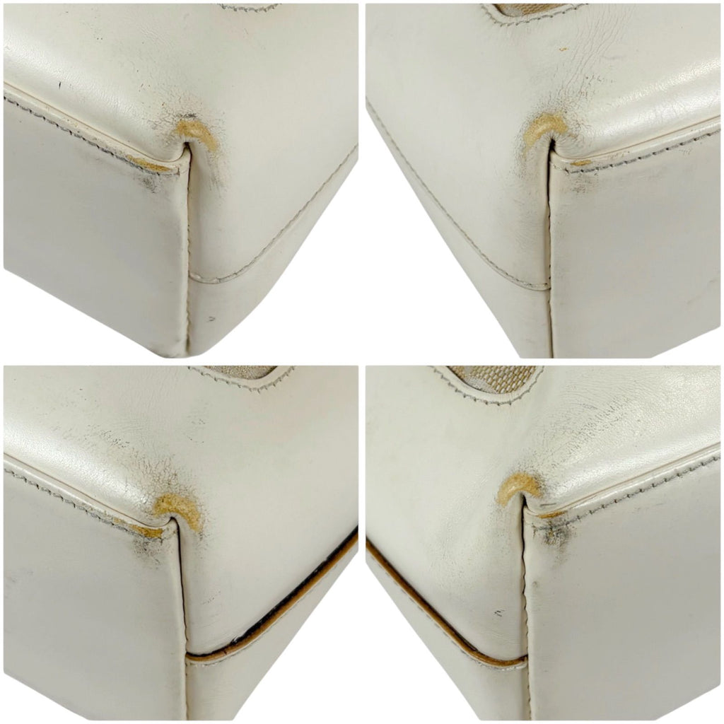 Gucci Jackie Line GG Canvas Leather Shoulder Bag Hobo White — view 5