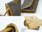 Louis Vuitton LV Pochette Twin GM Monogram 2-Way Shoulder Bag Clutch Brown — view 8