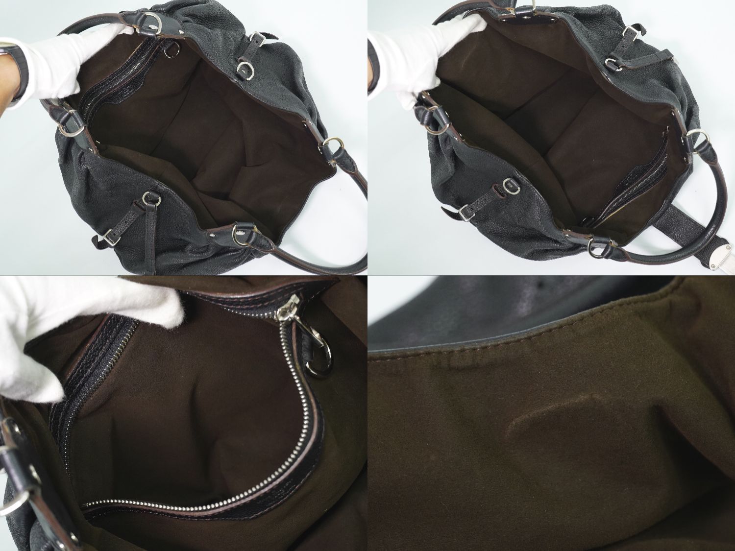 Louis Vuitton LV Mahina Neo L Leather Shoulder Bag Noir Black — view 8
