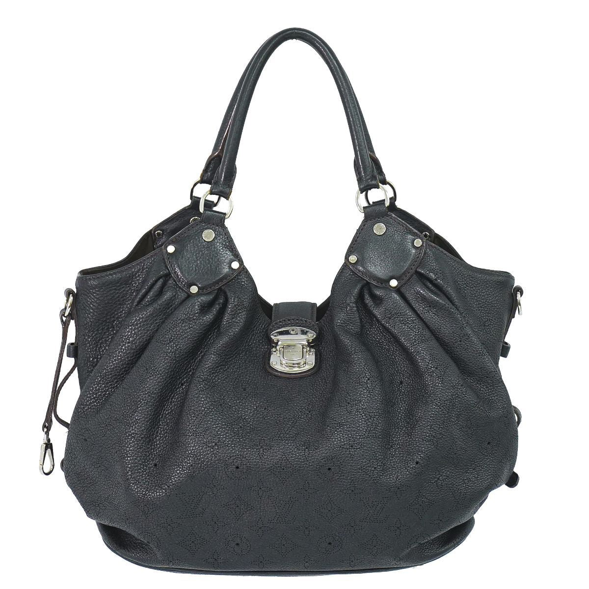 Louis Vuitton LV Mahina Neo L Leather Shoulder Bag Noir Black