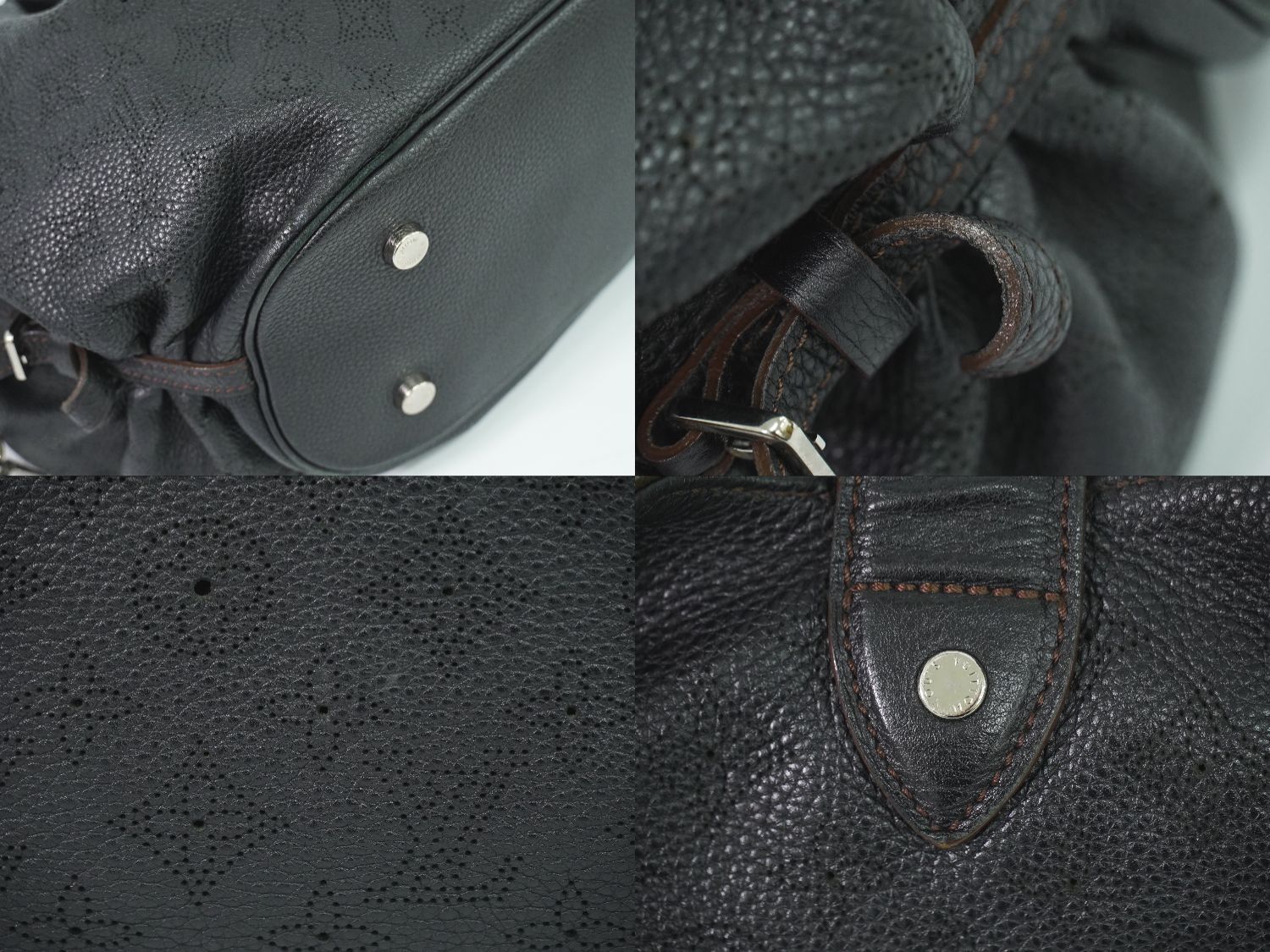 Louis Vuitton LV Mahina Neo L Leather Shoulder Bag Noir Black — view 7