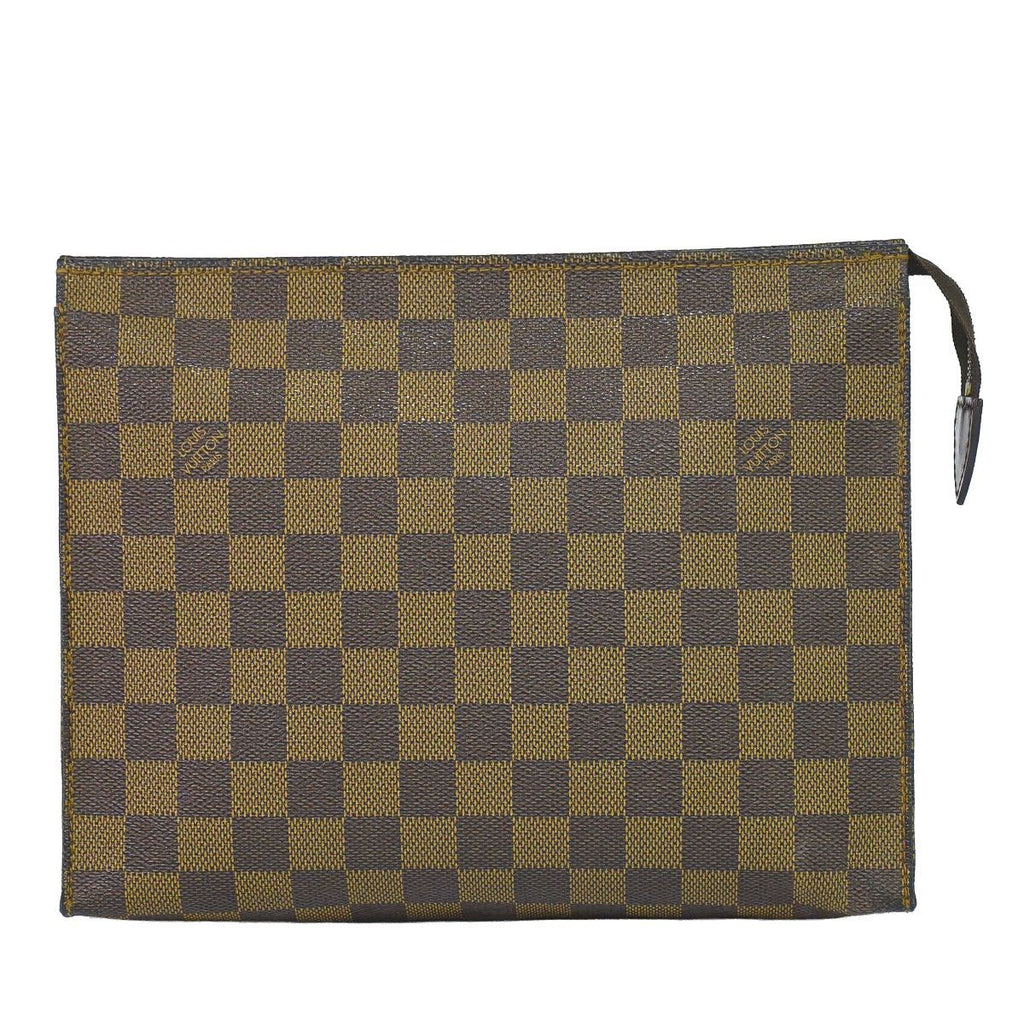 Louis Vuitton LV Pouch Toilette 26 Damier Ebene Clutch Brown