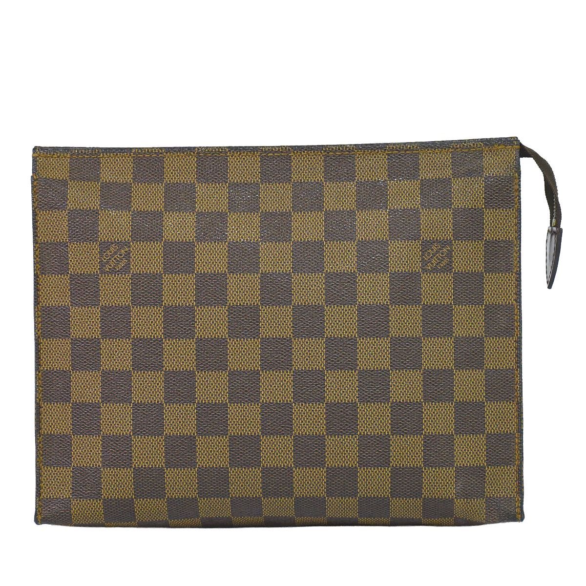 Louis Vuitton LV Pouch Toilette 26 Damier Ebene Clutch Brown