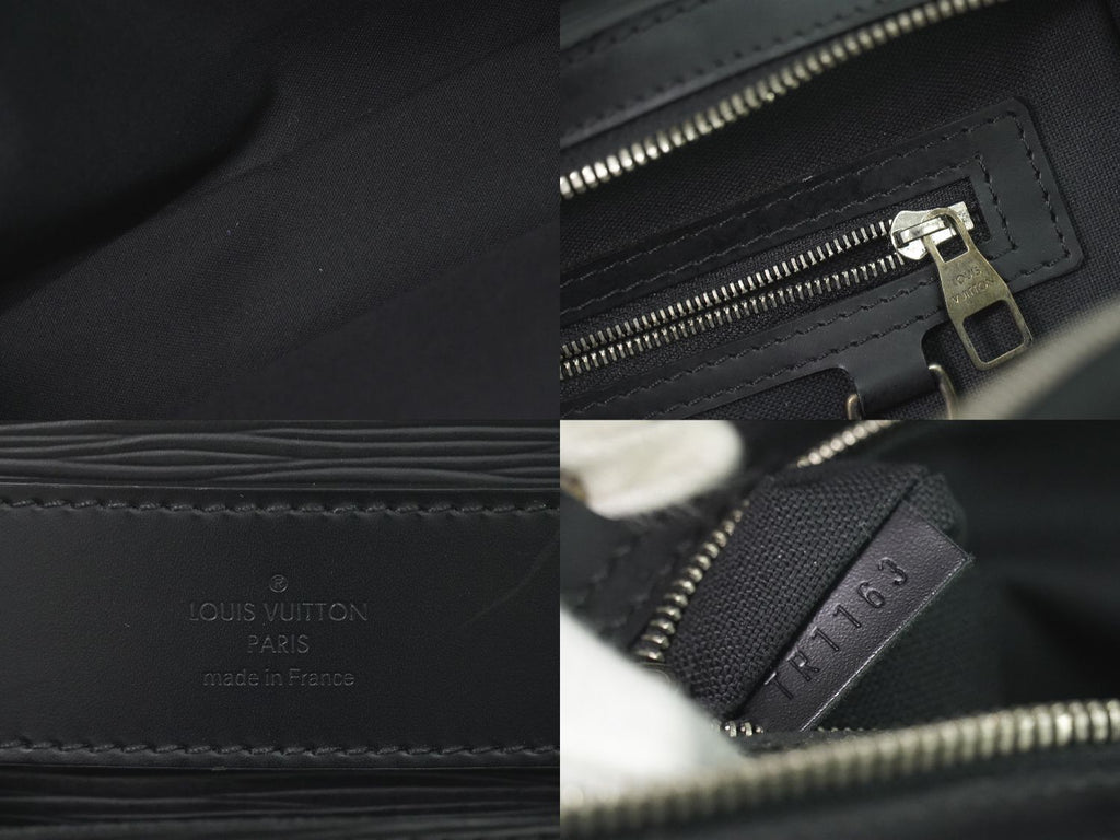 Louis Vuitton LV Bassano MM Epi Leather 2-Way Business Bag Handbag Noir Black — view 9