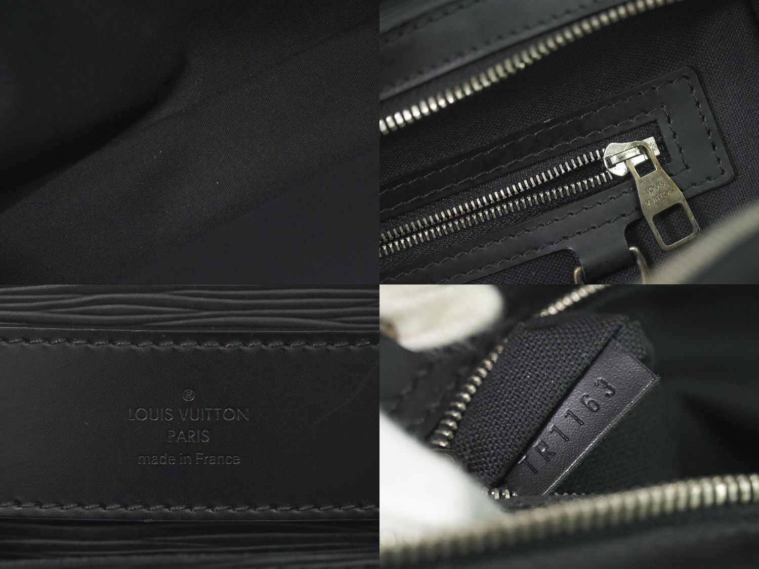 Louis Vuitton LV Bassano MM Epi Leather 2-Way Business Bag Handbag Noir Black — view 9