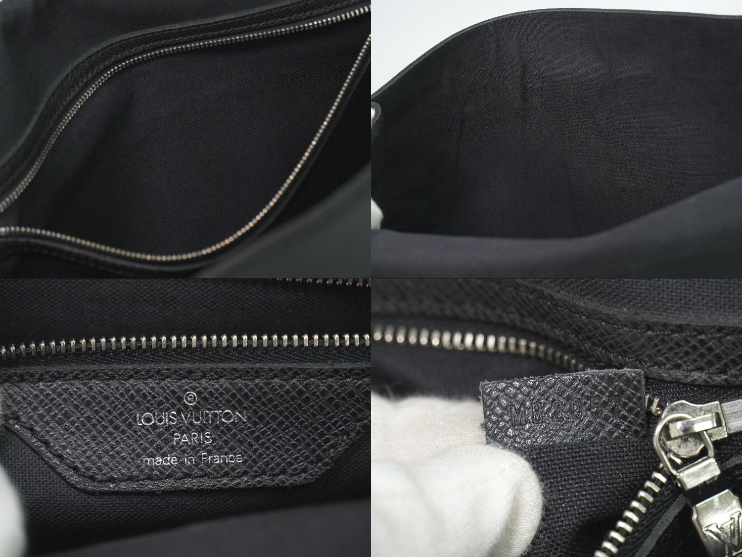 Louis Vuitton LV Alexei Taiga Leather Shoulder Bag Ardoise Black — view 9
