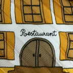 Hermes Scarf Pleated Silk Decoupages Paper Cutting Yellow — view 5