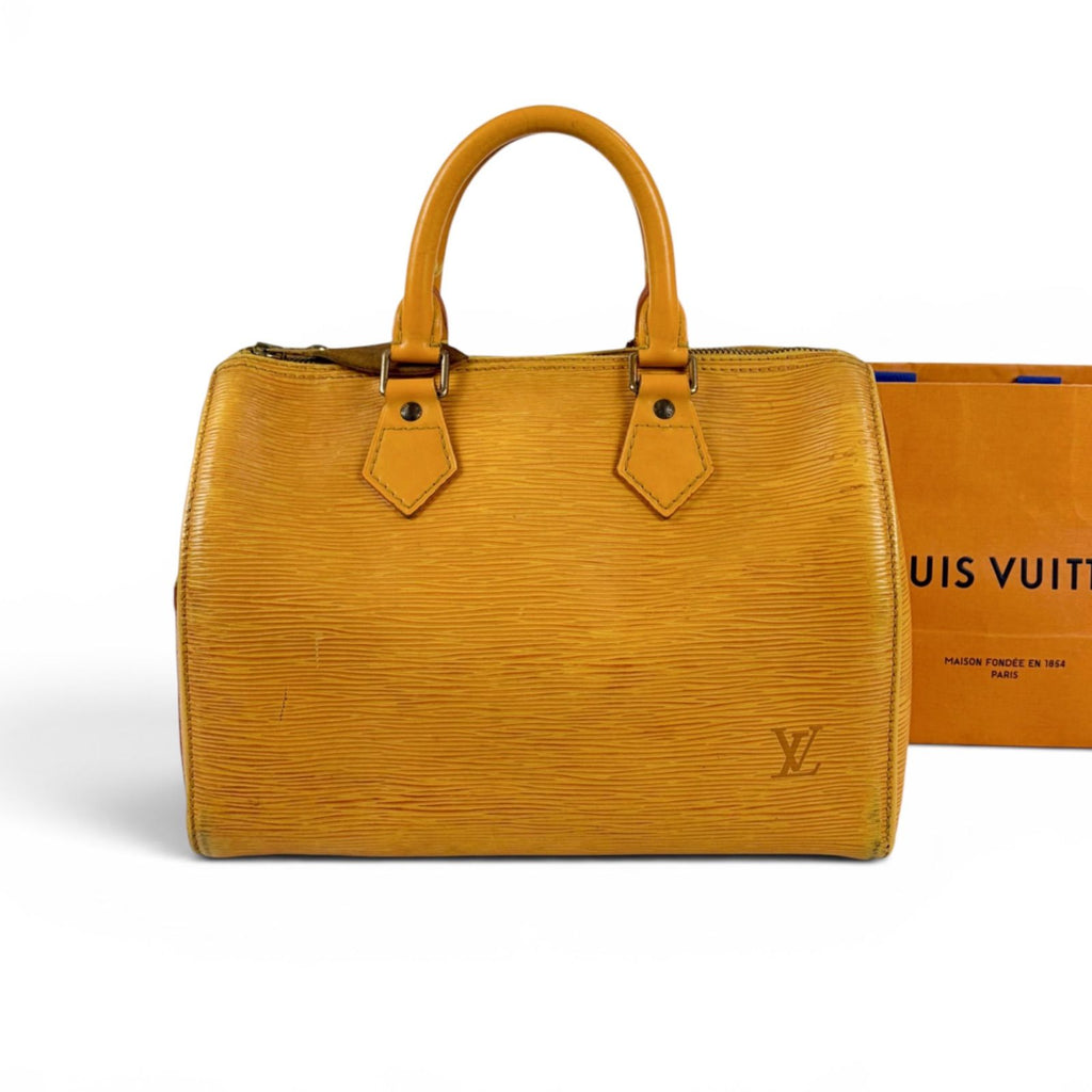 Louis Vuitton Speedy 25 Mini Boston Bag Epi Leather Yellow